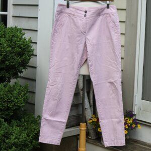 Taifun Blush Pink Cotton Blend Classic Straight Chino Pants Sz 12